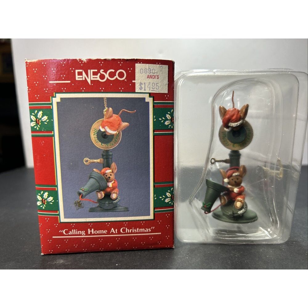 Vintage Enesco Treasurey 1990 Calling Home‎ At Christmas Christmas Ornament